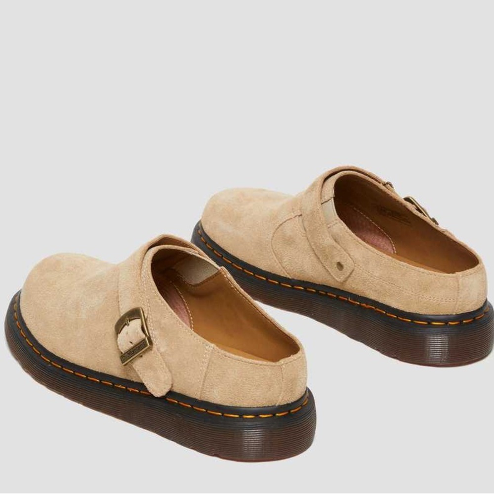 Dr Martens NWT Isham Buckle Oasis Suede Mules in Parchment Desert Oasis Suede - Picture 6 of 9
